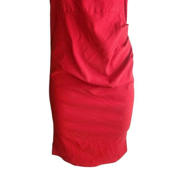 Womens Red Pin-Up Wiggle Stretch Dress Cap Sleeve Size M - Picture 9 of 11